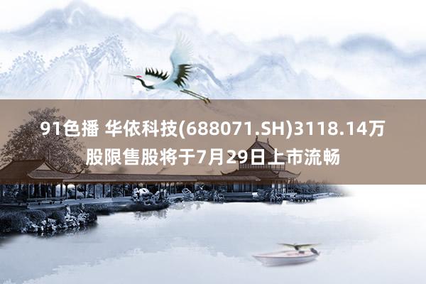 91色播 华依科技(688071.SH)3118.14万股限售股将于7月29日上市流畅