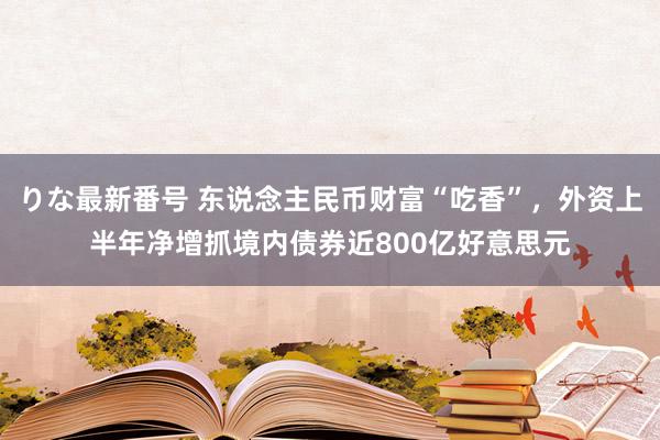 りな最新番号 东说念主民币财富“吃香”，外资上半年净增抓境内债券近800亿好意思元