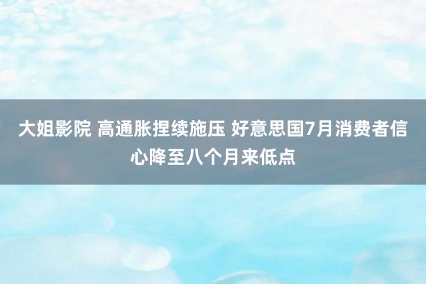 大姐影院 高通胀捏续施压 好意思国7月消费者信心降至八个月来低点