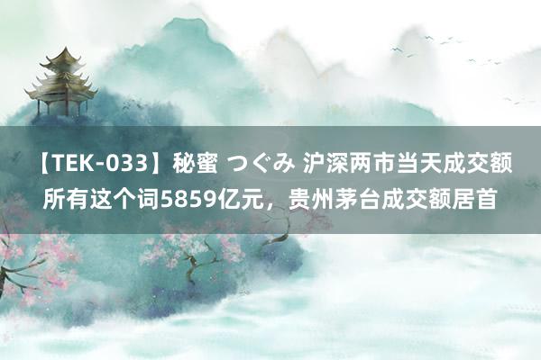 【TEK-033】秘蜜 つぐみ 沪深两市当天成交额所有这个词5859亿元，贵州茅台成交额居首