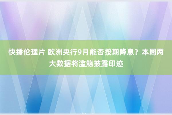 快播伦理片 欧洲央行9月能否按期降息？本周两大数据将滥觞披露印迹