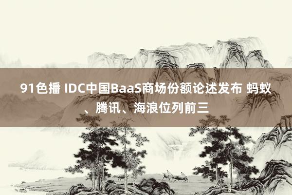 91色播 IDC中国BaaS商场份额论述发布 蚂蚁、腾讯、海浪位列前三