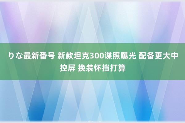 りな最新番号 新款坦克300谍照曝光 配备更大中控屏 换装怀挡打算