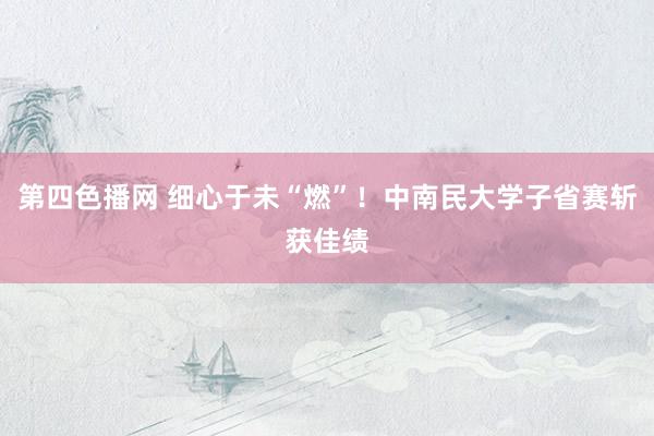 第四色播网 细心于未“燃”！中南民大学子省赛斩获佳绩