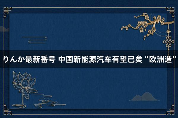 りんか最新番号 中国新能源汽车有望已矣“欧洲造”