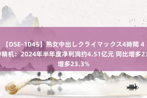 【DSE-1045】熟女中出しクライマックス4時間 4 汉钟精机：2024年半年度净利润约4.51亿元 同比增多23.3%